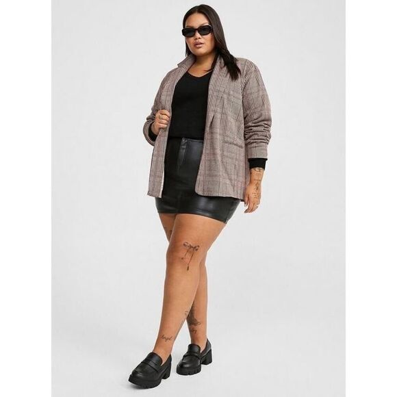 NWT Torrid Jacquard Double Knit Blazer Plus Size 6 Plaid Stretch Boucle Jacket - Picture 4 of 6